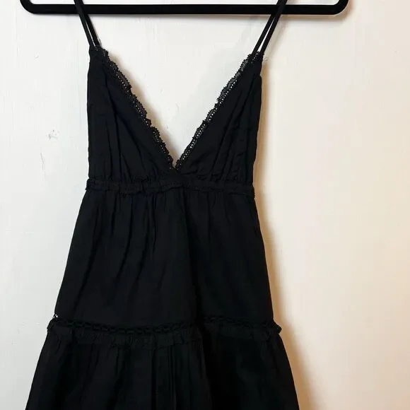 Aritzia Sunday Best Angela Dress Black Mini Strappy Sz L - Picture 8 of 15